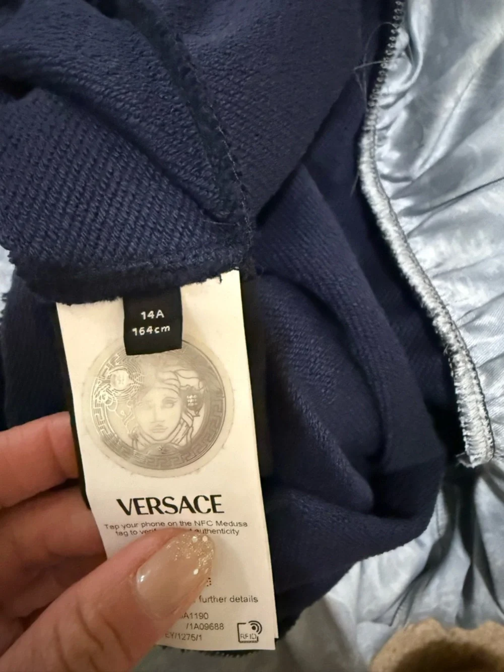 NWT! Versace Girls Navy Crystal Front Dress - 14Y - Picture 8 of 8